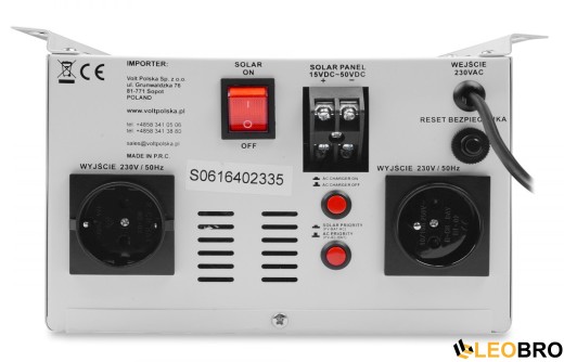Гібридний ДБЖ/інвертор Volt Polska SINUS PRO 800 S 12/230V 500/800W + 30A MPPT (3SPS098012) - 4