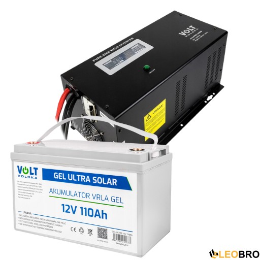 Комплект Volt Polska SINUS PRO 2400 W 12/230V 1600/2400W + Акумулятор VOLT GEL VRLA 110Ah 12V  - 1
