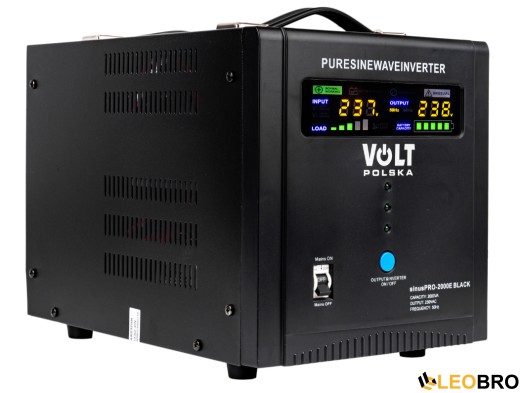 Гібридний ДБЖ/інвертор Volt Polska SINUS PRO 2000 E Black 12/230V 1250/2000W (3SP092012E) - 1