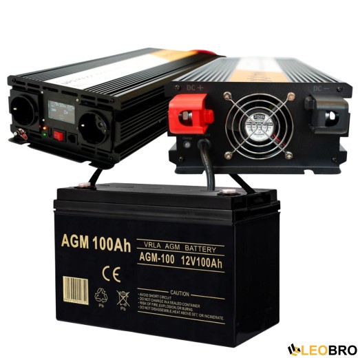 Комплект 4SUN MAXX SINUS 2000 W 12/230V 1000/2000W + VOLT AGM VRLA 100Ah 12V - 1