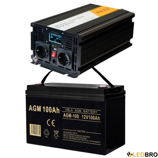 Комплект аварійного живлення 4SUN MAXX SINUS 3000W + Акумулятор VOLT AGM 100Ah (Зарядка 20А) - 1