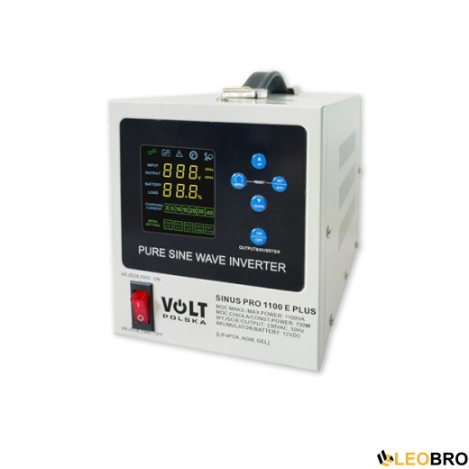 УЦІНКА! Гібридний ДБЖ/інвертор Volt Polska SINUS PRO 1100 E PLUS 12/230V 700/1100W (3SPM11012M) - 1