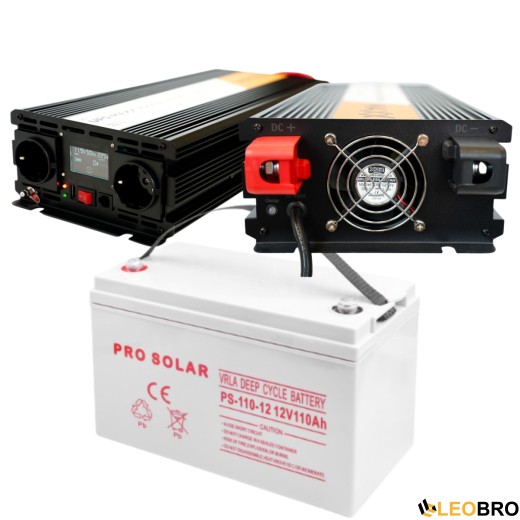 Комплект 4SUN MAXX SINUS 2000 W 12/230V 1000/2000W + VOLT AGM VRLA DEEP CYCLE 110Ah 12V - 1
