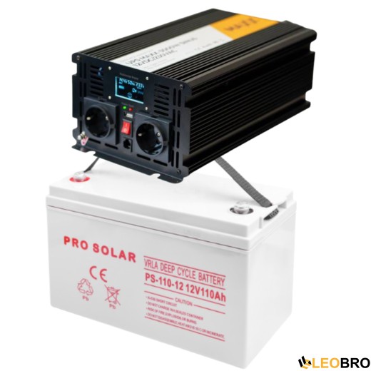 Комплект 4SUN MAXX SINUS 3000 W 12/230V 1500/3000W + VOLT AGM VRLA DEEP CYCLE 110Ah 12V - 1