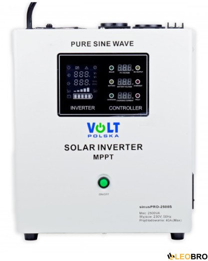 Сонячний інвертор Volt Polska SINUS PRO 2500 S 24/230V 1800/2500W + 40A MPPT 100V (3SPS250024) - 1