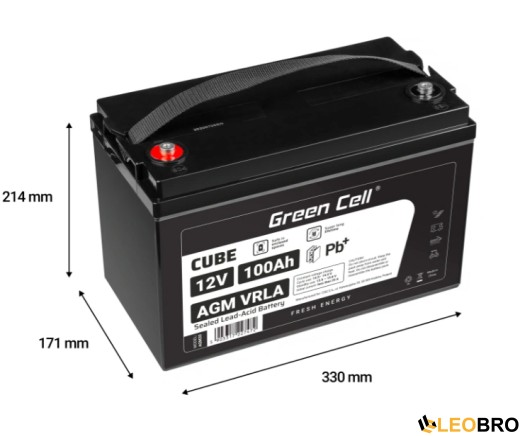 Аварійний комплект живлення Volt Polska SINUS PRO 800 E 12/230V 500/800W + Акумулятор Green Cell AGM 100Ah 12V - 3