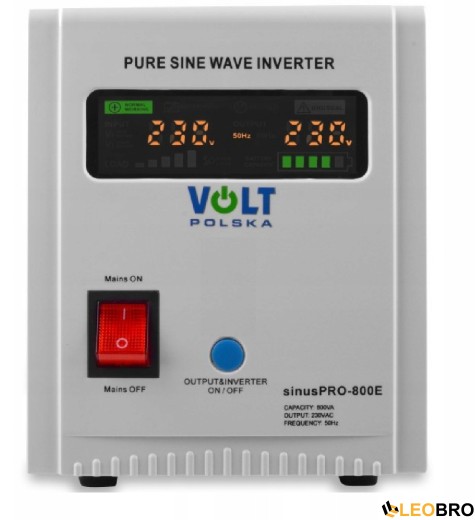 Аварійний комплект живлення Volt Polska SINUS PRO 800 E 12/230V 500/800W + Акумулятор Green Cell AGM 100Ah 12V - 4
