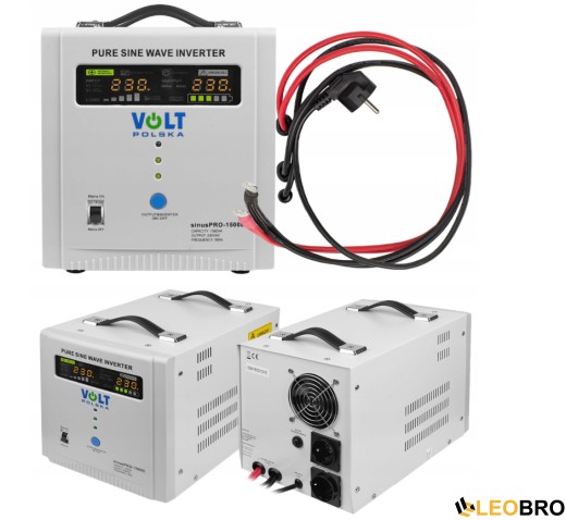 Комплект Volt Polska SINUS PRO 1500E  12/230V 1000/1500W + Акумулятор гелевий Volt Polska GEL 110 Ah - 4