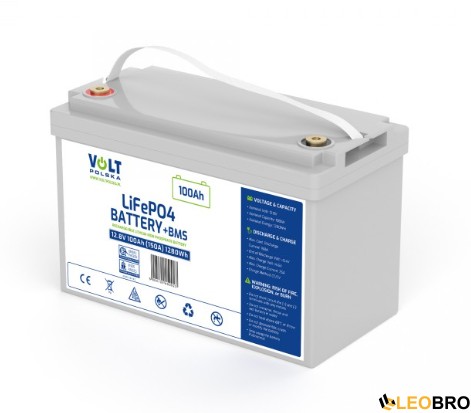 Аварійний комплект інвертор Volt Polska SINUS PRO 1200 E PLUS 800/1200W + Акумулятор  LiFePO4 100 Аh 12,8V - 6