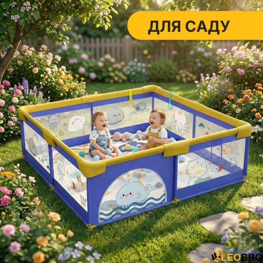Дитячий манеж LEOBRO "Морський Кит" 180 x 200 см (LB-1008) - 5