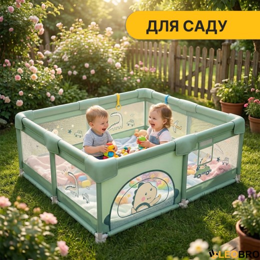 Дитячий манеж LEOBRO "Пригоди динозавра" 180 x 200 см (LB-1009) - 5