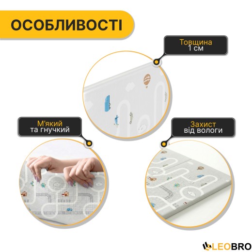 Дитячий ігровий килимок LEOBRO 150 x 200 x 1 см (LB-1027) - 5
