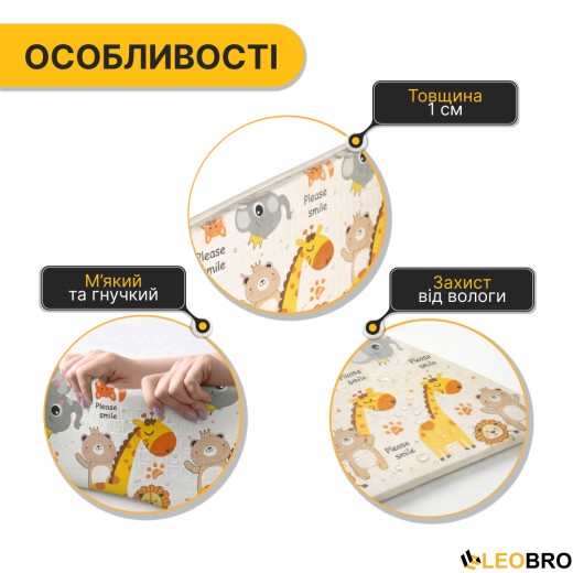 Дитячий ігровий килимок LEOBRO 150 x 200 x 1 см (LB-1029) - 5