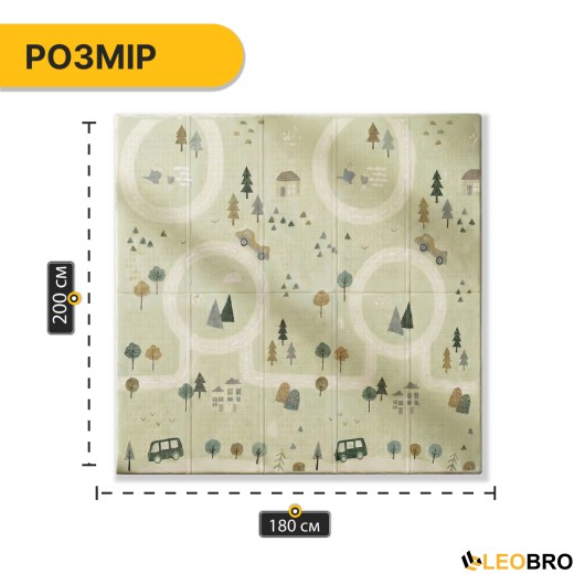 Дитячий ігровий килимок LEOBRO 180 x 200 x 1 см (LB-1032) - 10