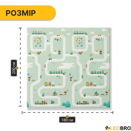 Дитячий ігровий килимок LEOBRO 180 x 200 x 1 см (LB-1038) - 9