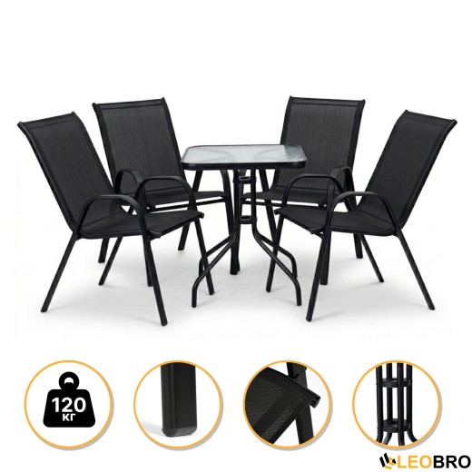 Комплект садовой мебели LEOBRO Comfort 4 кресла + прямоугольный столик (LB-1054) - 13