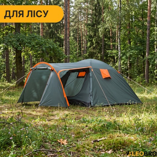 Туристичний намет LEOBRO Pro Camp Haki (LB-1089) - 4