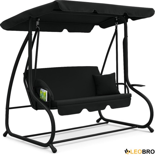 Велика гойдалка з подушками LEOBRO Luxury Black (LB-1041) - 1
