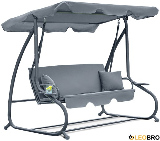 Велика гойдалка з подушками LEOBRO Luxury Grey (LB-1042) - 1