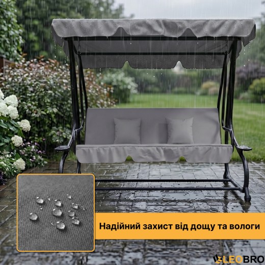 Велика гойдалка з подушками LEOBRO Luxury Grey (LB-1042) - 9