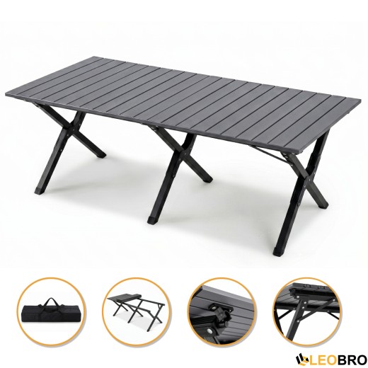 Розкладний туристичний стіл LEOBRO Camp Black XL (LB-1070) - 1