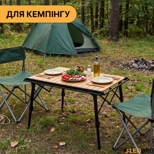 Раскладной туристический стол LEOBRO Pro Camp Wood Alu (LB-1063) - 3