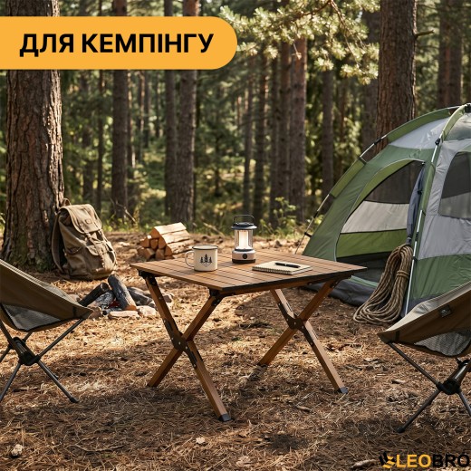 Розкладний туристичний стіл LEOBRO Camp Wood M (LB-1065) - 8