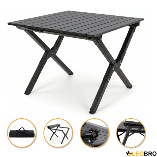 Розкладний туристичний стіл LEOBRO Camp Black M (LB-1066) - 1