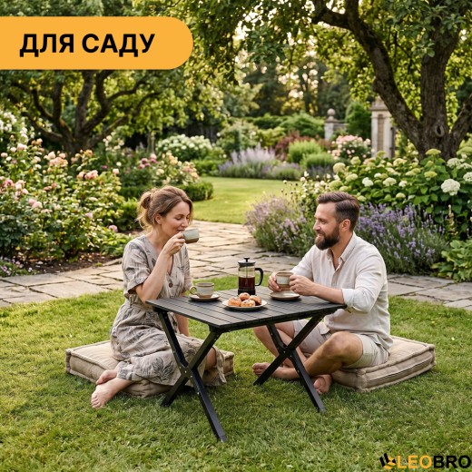 Розкладний туристичний стіл LEOBRO Camp Black M (LB-1066) - 7