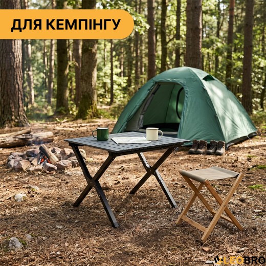 Розкладний туристичний стіл LEOBRO Camp Black M (LB-1066) - 8