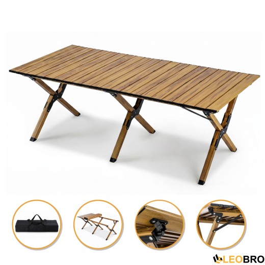 Розкладний туристичний стіл LEOBRO Camp Wood XL (LB-1069) - 1