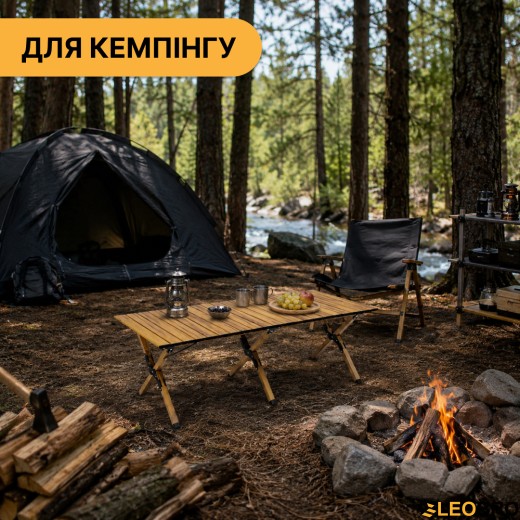 Розкладний туристичний стіл LEOBRO Camp Wood XL (LB-1069) - 3