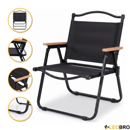 Розкладне туристичне крісло LEOBRO Camp Black M (LB-1072) - 1