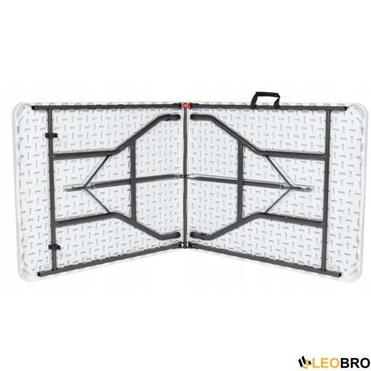 Розкладний стіл для кейтерингу FunFit 180x74 x 4 см Білий (4899) - 3