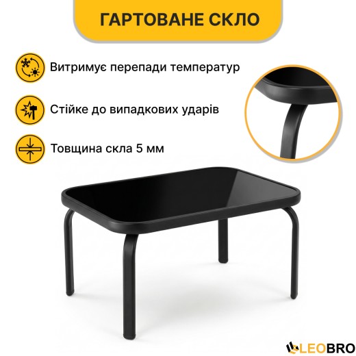 Комплект садових меблів LEOBRO Comfort (Диван, 2 крісла, столик) із підвісною парасолею — Сірий  - 10