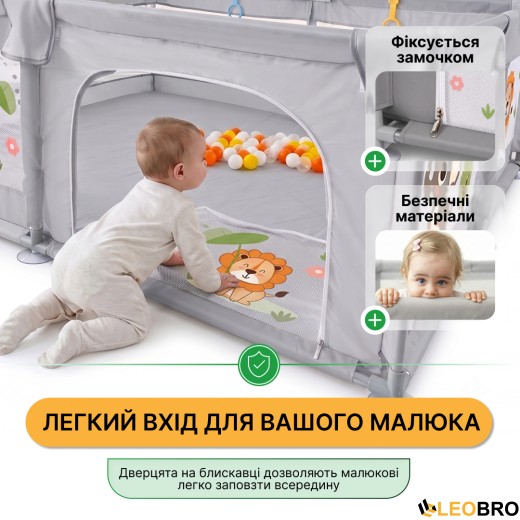 Дитячий манеж LEOBRO "Король лісу" 120 x 120 см (LB-1125) - 7