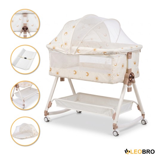 Дитяче ліжечко-трансформер LEOBRO Smart Crib Pro 5в1 Бежеве (LB-1135) - 1