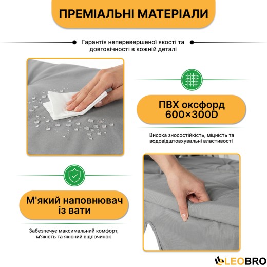 Садова гойдалка з подушками та москитною сіткою LEOBRO Elit Grey (LB-1098) - 7