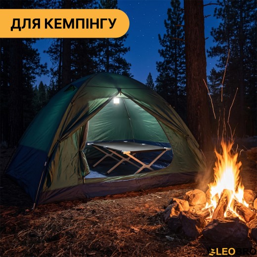 Армійська похідна розкладачка LEOBRO до 150 кг Чорна (LB-MC-B1-BLK) - 4