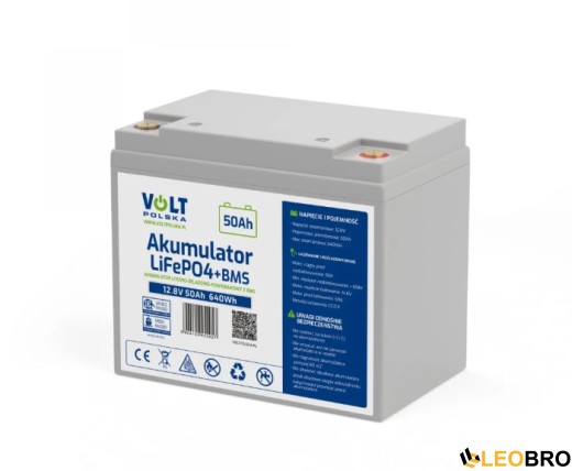 Акумулятор Volt Polska LiFePO4 12,8V 50Ah (50A) + BMS (6AKLI05012) - 1
