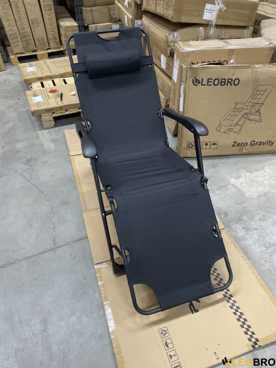 УЦІНКА! Розкладне крісло ліжко з подушкою LEOBRO Чорний (LB-FCB-G1-BLK) - 2