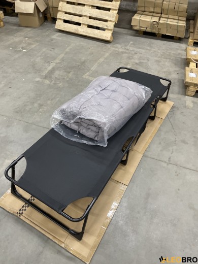 УЦІНКА!! Розкладне ліжко (розкладачка) з матрацом і подушкою LEOBRO Grey (LB-FB-A1-GRY) - 3