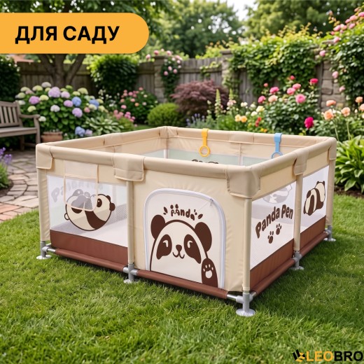 Дитячий манеж LEOBRO "Весела панда" 120 x 120 см (LB-1157) - 9