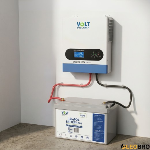 Volt Polska SINUS PRO ULTRA 3000 12/230V 1500/3000W + Акумулятор Volt Polska LiFePO4 12,8V 100Ah - 1