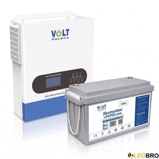 Volt Polska ULTRA PLUS 7000 24/230V (3500/7000W) + Акумулятор Volt Polska LiFePO4 25,6V 120Ah + BMS - 1