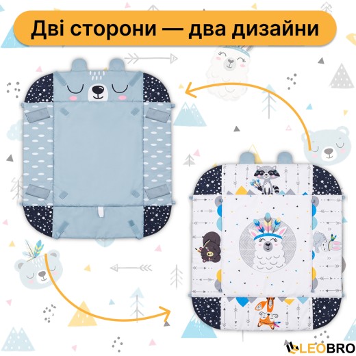 Дитячий розвивальний килимок 4 в 1 "Лама Бохо" з кульками LEOBRO (LB-1186) - 10