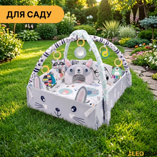 Дитячий розвивальний килимок 4 в 1 "Казкова подорож" з кульками LEOBRO (LB-1189) - 2