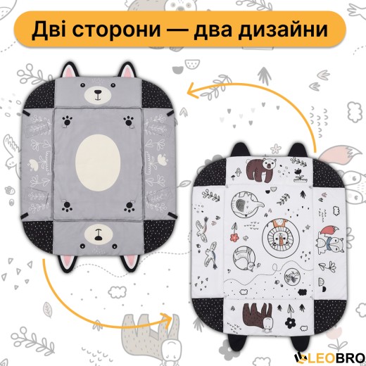 Дитячий розвивальний килимок "Чорно-біле сафарі" LEOBRO з кульками (LB-1194) - 10