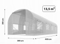 Садова теплиця з вікнами Plonos 13,5m2 Біла = 450х300х200 см (4975) - 5