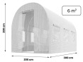 Садова теплиця з вікнами Plonos 6m2 Біла = 300х200х200 см (4970-A) - 5